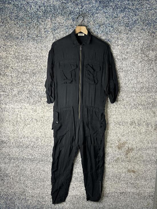 ZADIG & VOLTAIRE Pants - Zadig & Voltaire Jumpsuit Womens XS Black Utility Zip Front Cupro Pockets